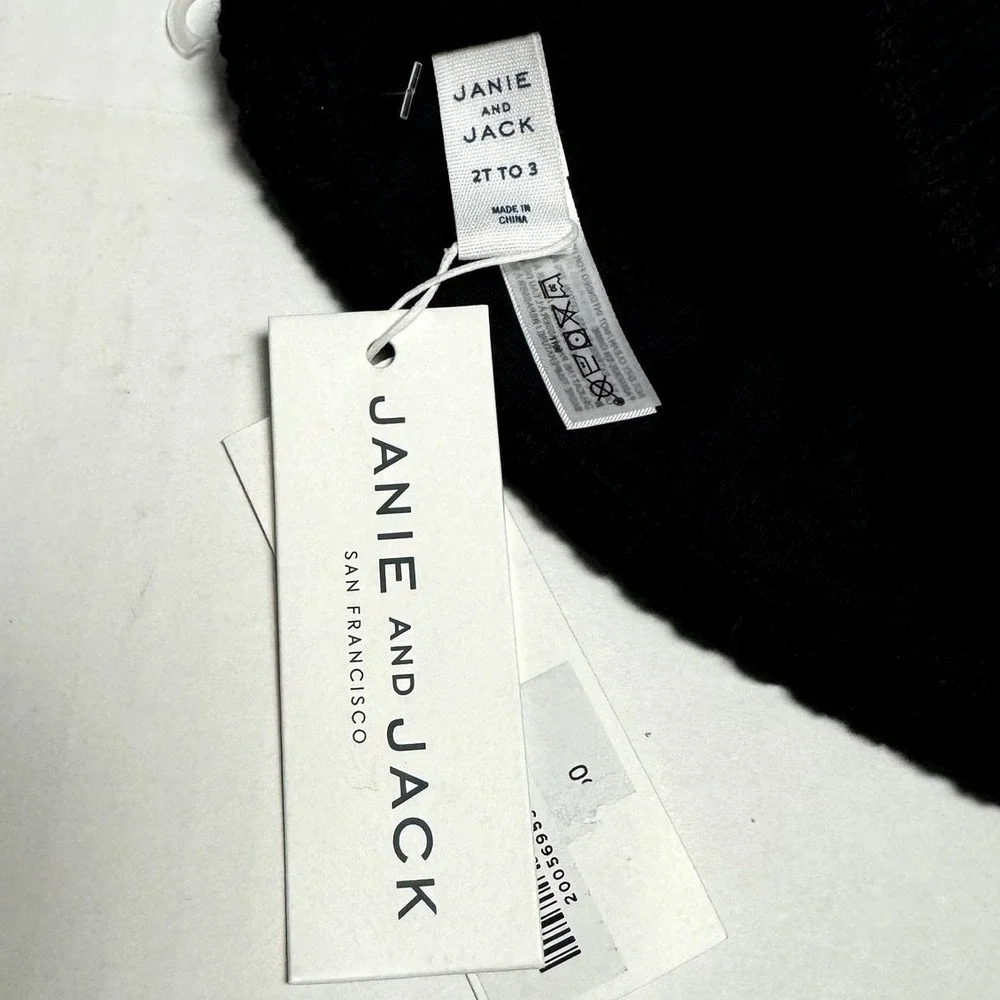 Janie and Jack Kids Beanie Hat Fair Isle Pattern‎ Black Gray Brown White 2T 3T